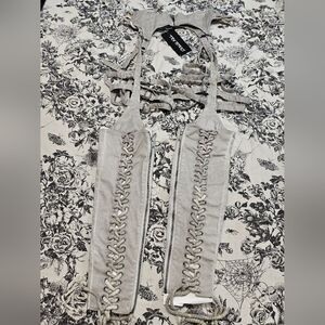 Dolls Kill Darker Wavs Chamber Fitted Lace-Up Chaps